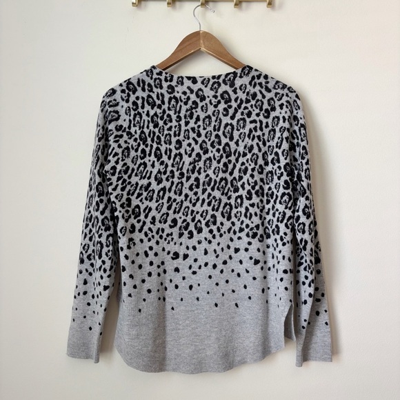 Rebecca Taylor Wildcat Fade Animal Print Cashmere Blend Sweater Medium - Picture 5 of 9